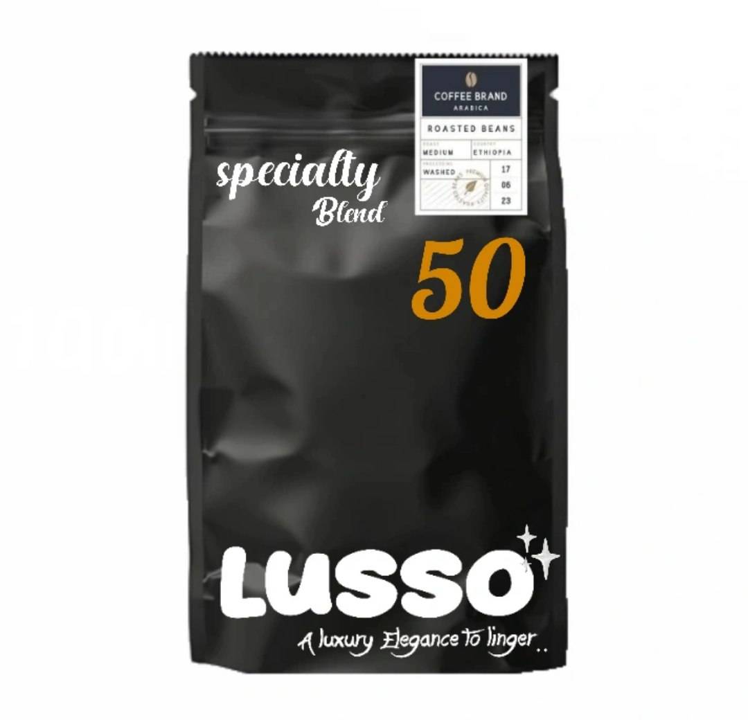 دانه قهوه ترکیبی 50 درصد عربیکا - 50 درصد روبوستا | LUSSO